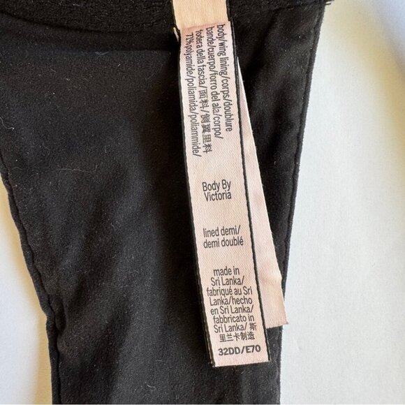 Victoria's Secret Bra Body By Victoria Lined Demi Front Closure Black Sz 32DD - Picture 5 of 11